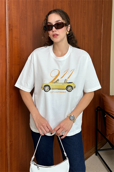 Vintage T-Shirt - BEYAZ