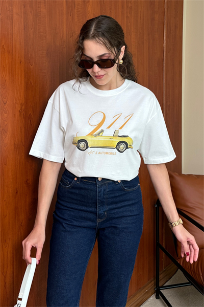 Vintage T-Shirt - BEYAZ