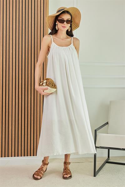 Askılı Elbise - BEYAZ
