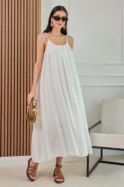 Askılı Elbise - BEYAZ