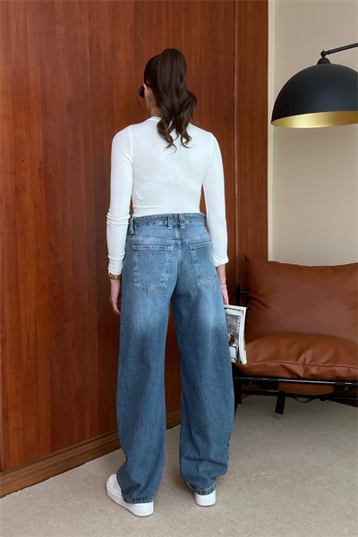Baggy Jean Pantolon - LACİVERT