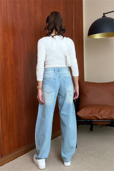 Baggy Jean Pantolon - MAVİ