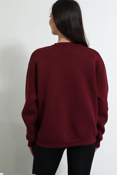 Baskılı Sweat - BORDO