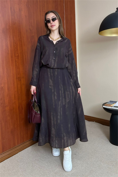 Batik Desenli Takım - Mürdüm