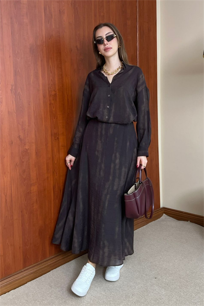 Batik Desenli Takım - Mürdüm