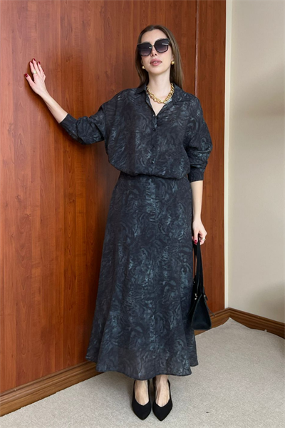 Batik Desenli Takım - SİYAH