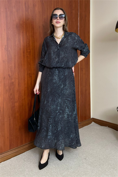 Batik Desenli Takım - SİYAH