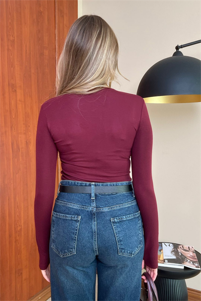 Oys Bisiklet Yaka Basic - BORDO