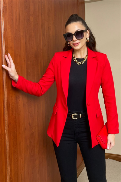 Blazer Ceket - KIRMIZI