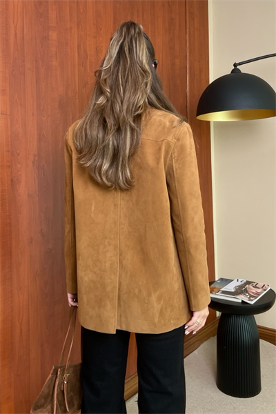 Blazer Süet Ceket - CAMEL