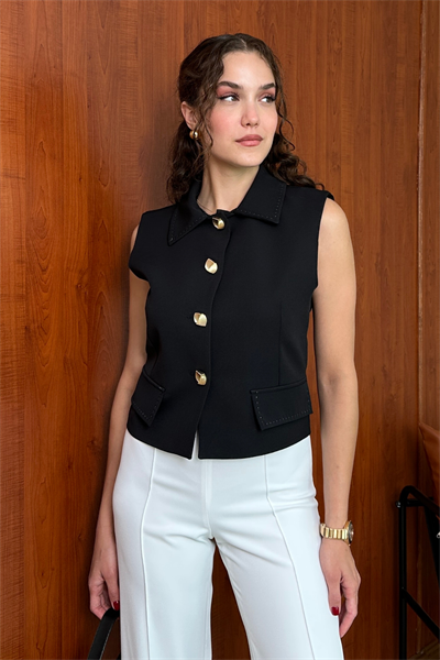 Blazer Yelek - SİYAH