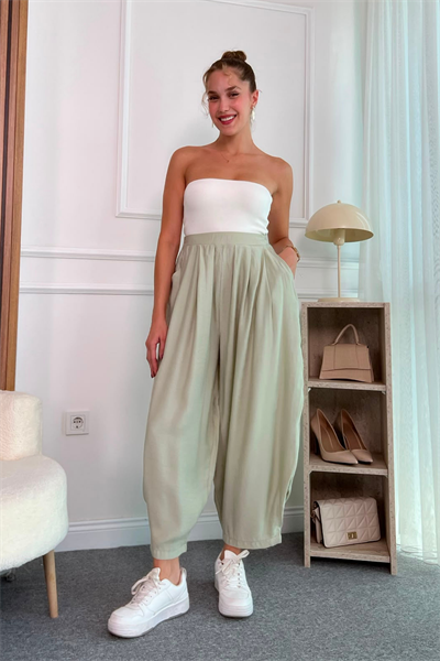 Cepli Modal Pantolon - YEŞİL