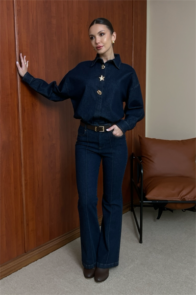 Çimalı İspanyol Jean - LACİVERT