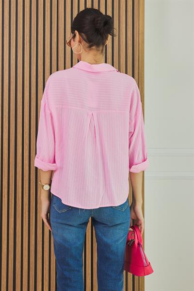 Çizgili Gömlek - PEMBE