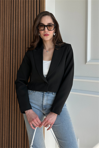Crop Ceket - SİYAH
