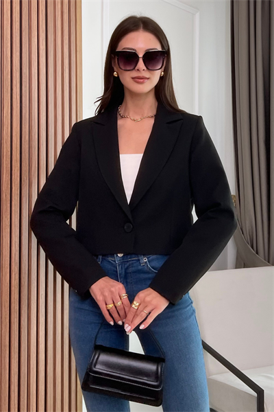 Crop Ceket - SİYAH