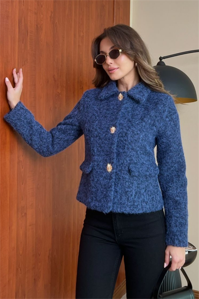 Crop Kaşe Ceket - SAKS