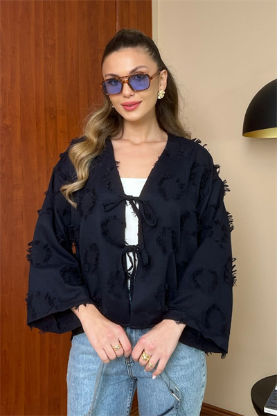 Dokulu Kimono - LACİVERT