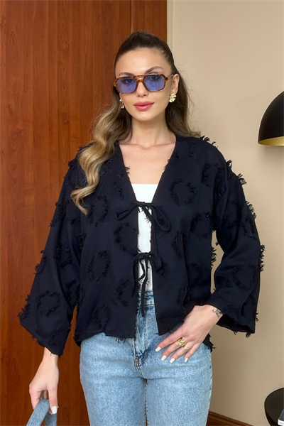 Dokulu Kimono - LACİVERT