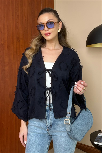 Dokulu Kimono - LACİVERT