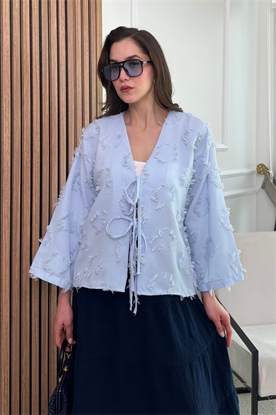 Dokulu Kimono - MAVİ