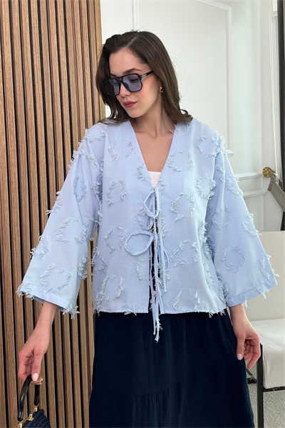 Dokulu Kimono - MAVİ