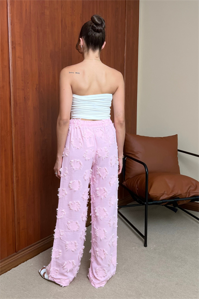 Dokulu Pantolon - PEMBE