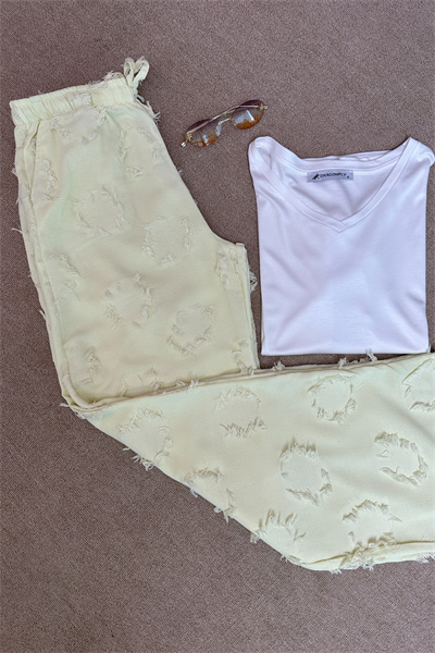 Dokulu Pantolon - SARI