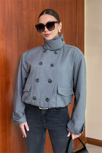 ZR Dik Yaka Bomber - GRİ