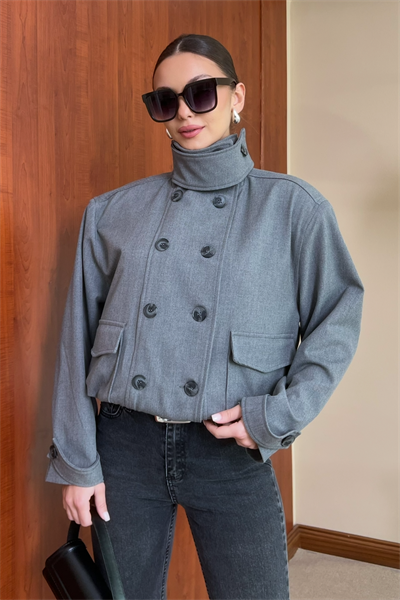 ZR Dik Yaka Bomber - GRİ