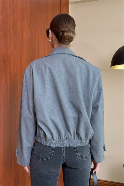 ZR Dik Yaka Bomber - GRİ