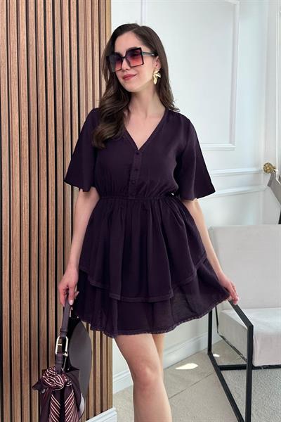 Etek Katlı Elbise - MOR