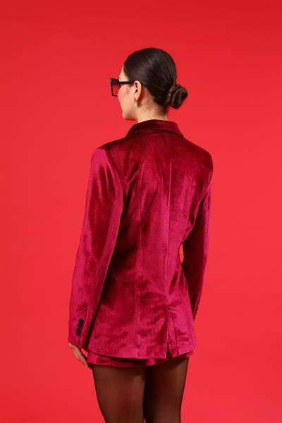 Etekli Kadife Ceket Takım - BORDO