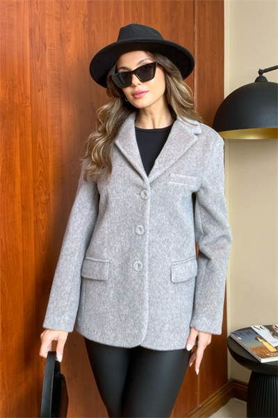 Fox Kürk Blazer Ceket - GRİ