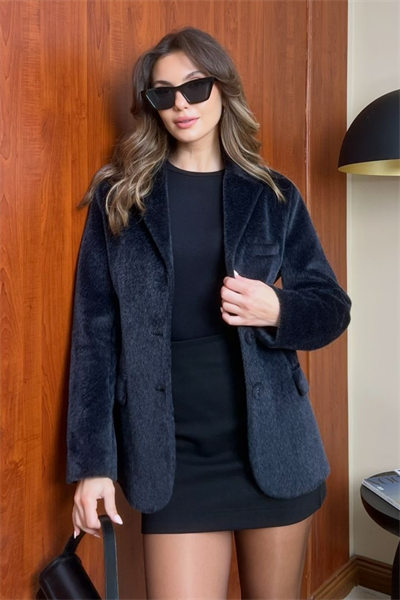 Fox Kürk Blazer Ceket - SİYAH