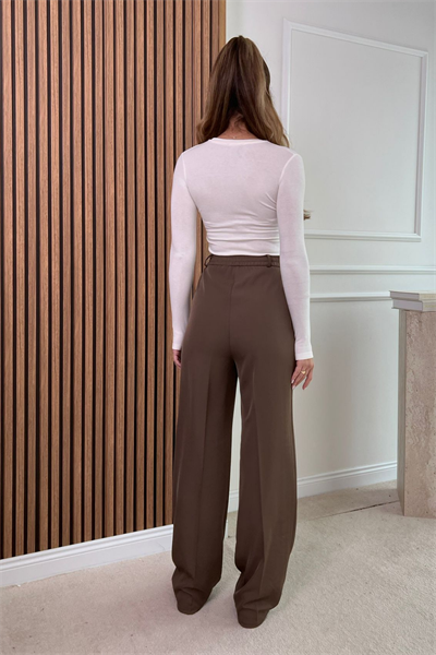 Gold Düğmeli Pantolon - CAMEL
