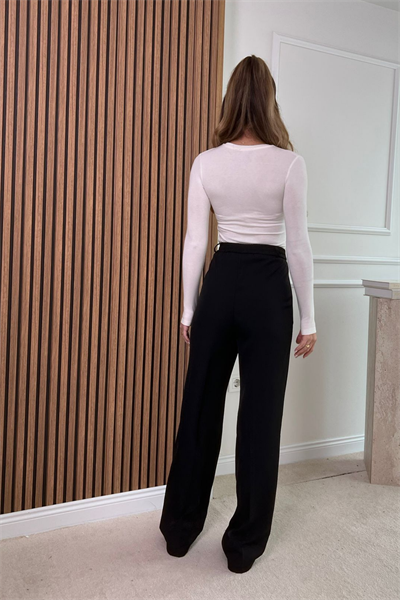 Gold Düğmeli Pantolon - SİYAH
