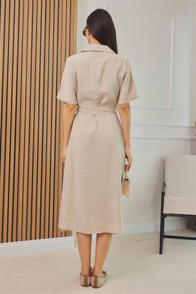 Gömlek  Elbise - KREM