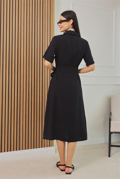 Gömlek  Elbise - SİYAH