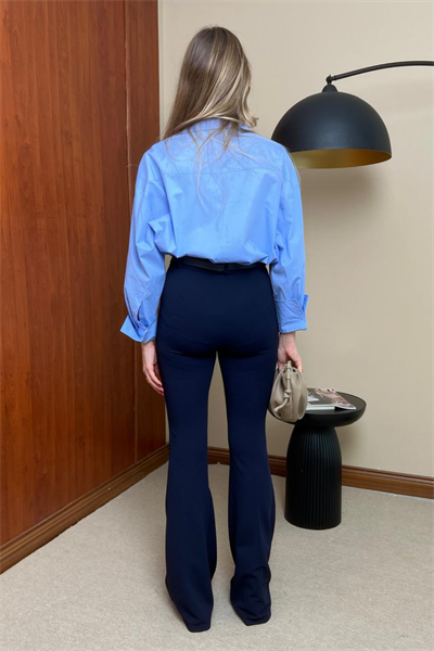 İspanyol Paça Kumaş Pantolon - LACİVERT