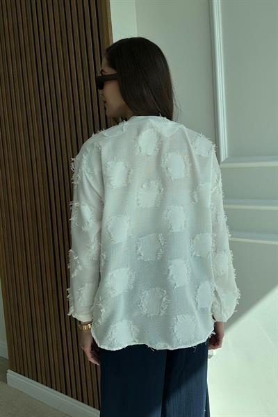 Dokulu Kimono - BEYAZ