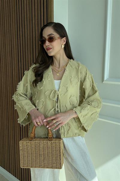 Dokulu Kimono - Yeşil