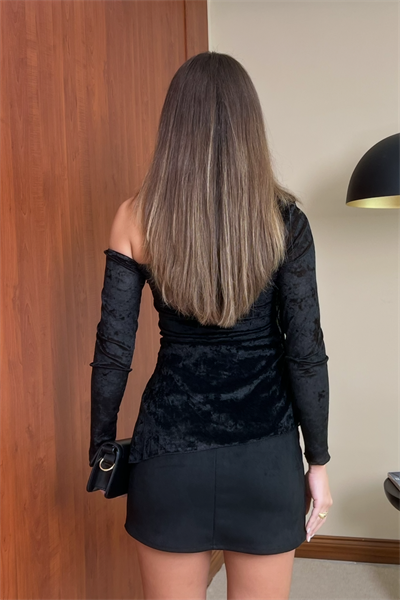 Kadife Bluz - SİYAH