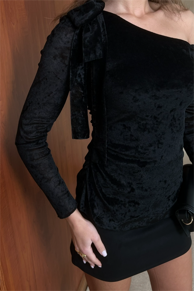 Kadife Bluz - SİYAH