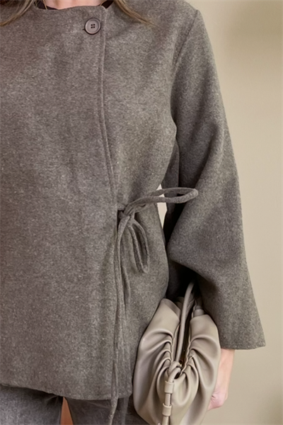 ZR Yumuşak Doku Kimono - KAHVERENGİ
