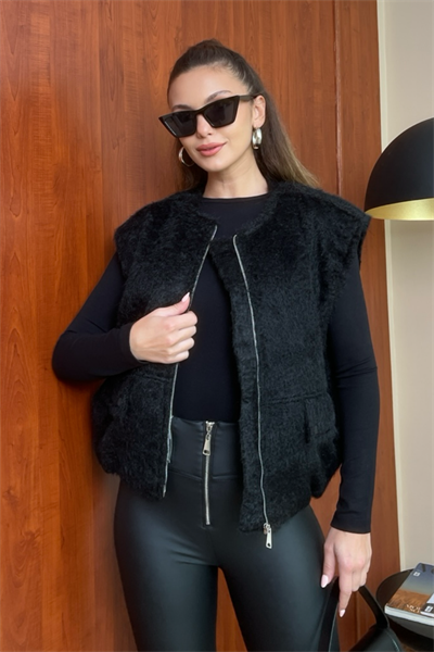 Kaşmir Bomber Yelek - SİYAH