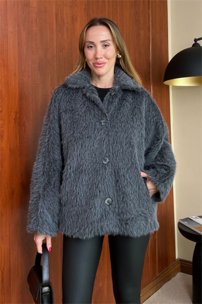 Kaşmir Düğmeli Ceket - GRİ