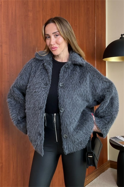 Kaşmir Düğmeli Ceket - GRİ