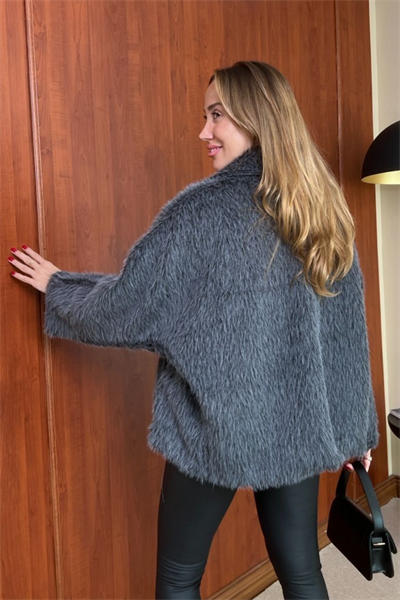 Kaşmir Düğmeli Ceket - GRİ