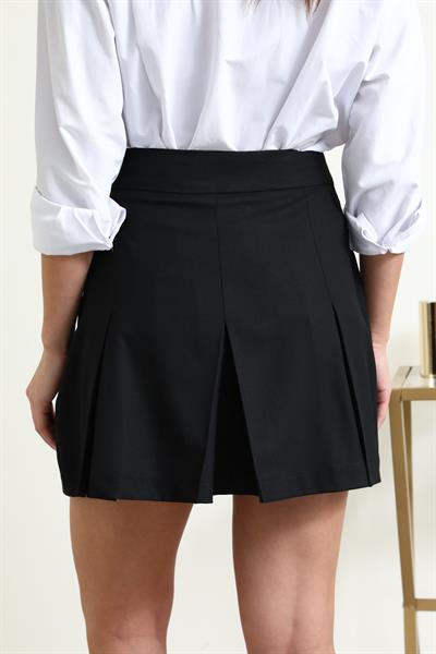 Kemer Detay Mini Etek - SİYAH